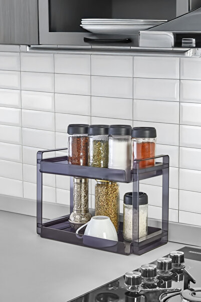 ASlife Home İki Katlı Sert Plastik Baharatlık Kahve Köşesi Düzenleyici Organizer