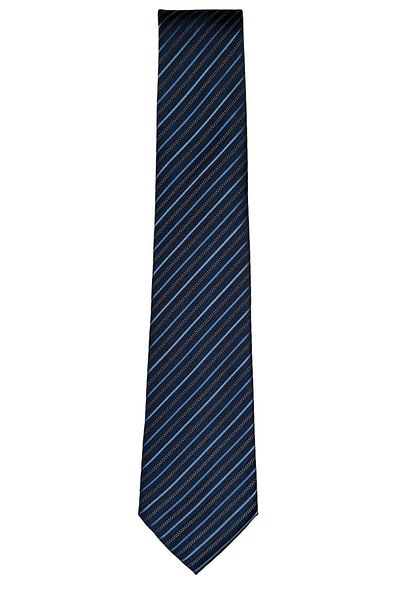 1001 Kravat Navy Blue Striped Classic Tie