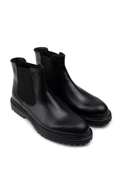 Deery Genuine Leather Black Men's Chelsea Boots
