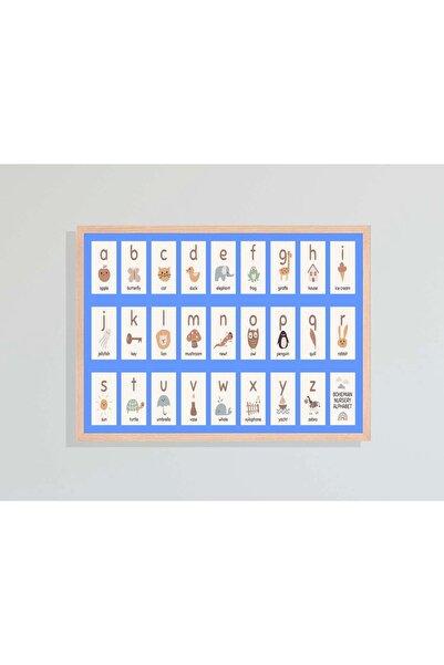 bestablo Εικόνα με μπλε γράμματα με φυσικό ξύλινο πλαίσιο, Ξύλινη εικόνα, Δια...