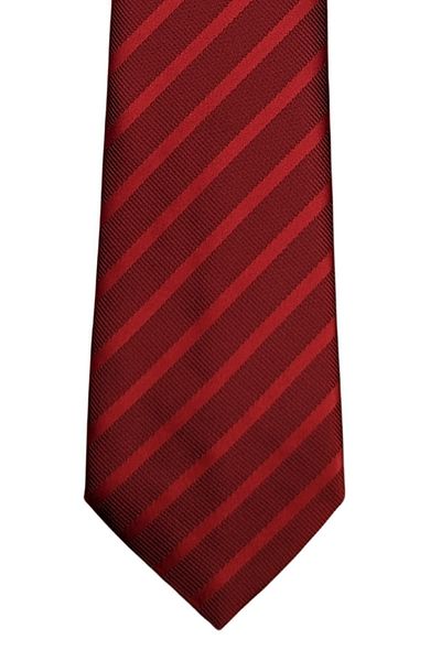 1001 Kravat Red Thin Striped Tie