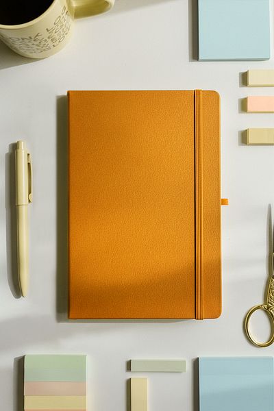 inkglo Orange Striped Notebook Hard Cover Undated Agenda Notepad 13X21 cm