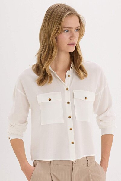 DeFacto Off-White Women's Shirt A5380Ax/Wt32