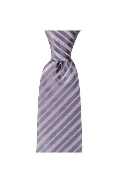 1001 Kravat Gray Striped 8.2 cm Wide Tie with Handkerchief