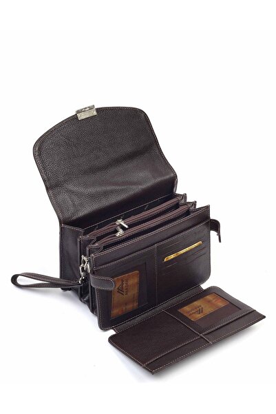 Aka Deri Brown Leather Portfolio Bag - 132 4