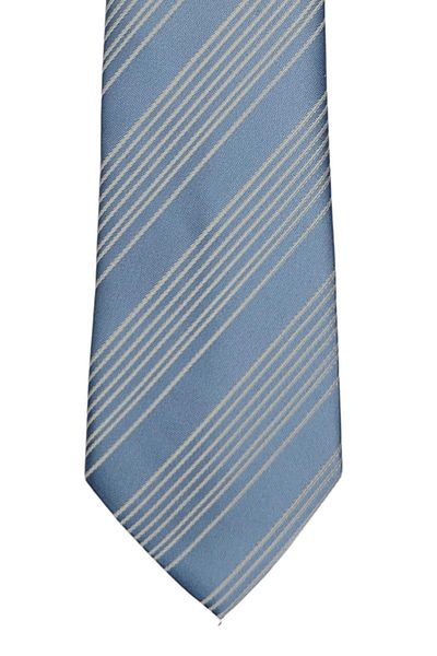 1001 Kravat Light Blue White Striped Tie