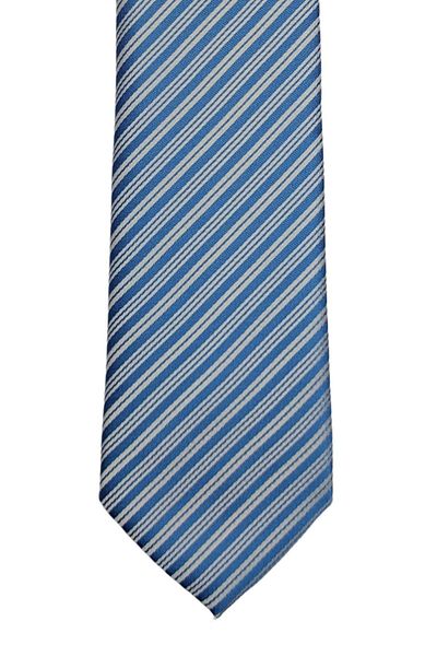 1001 Kravat 7 cm Wide Blue Striped Thin Tie