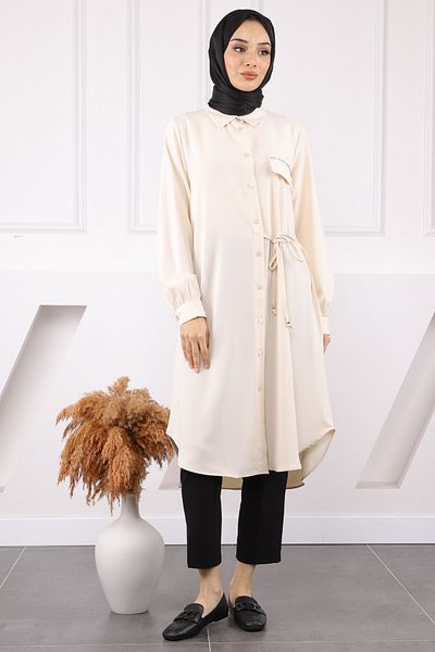 İmajButik Stone Side Tie Linda Tunic