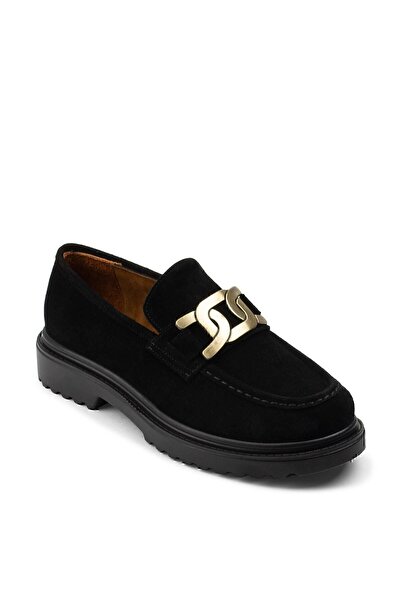 Deery Originálny semišový dámsky mokasín s čiernou prackou