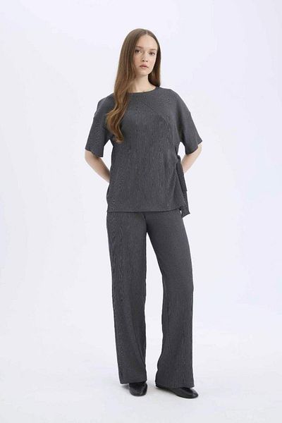 DeFacto New Season Wrap-Around Pants Wide Leg Wide Wide Leg Stretchy Waisted