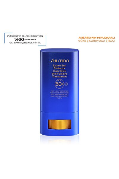 Shiseido EXPERT SUN PROTECTOR CLEAR STICK SPF50+ Yüksek Güneş Koruyuculu Şeff...