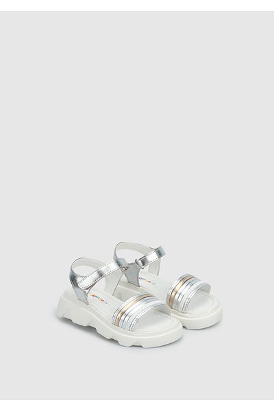 Kiddo Sandale plate pentru fete argintii