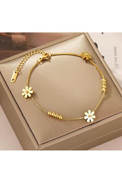 SONES Çiçek Gold Çelik Bileklik Sns098 Hediye Anneler Günü Doğumgünü