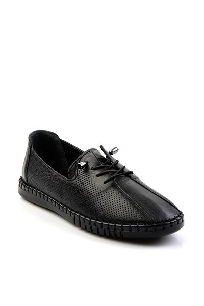 Bambi Black Leather Women's Casual Shoes K01028130503