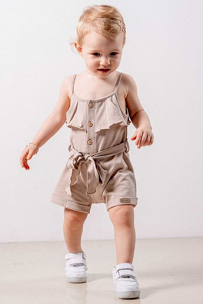 bombe Baby Kids Coffee Cotton Rope Strap Comfortable Jumpsuit Salopet Trend Fashion Bottom Top Suit Jumpsuit