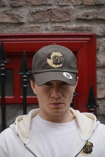 Trampoline Pug Dog Embroidered Hat - Animal Figured Hat