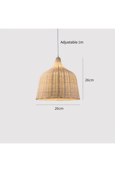 STDJHong E-26cm Hand Knitted Chinese Style Weaving Hanging Lamps 18/19/30cm Bamboo Pendant Lamp Restaurant Ho
