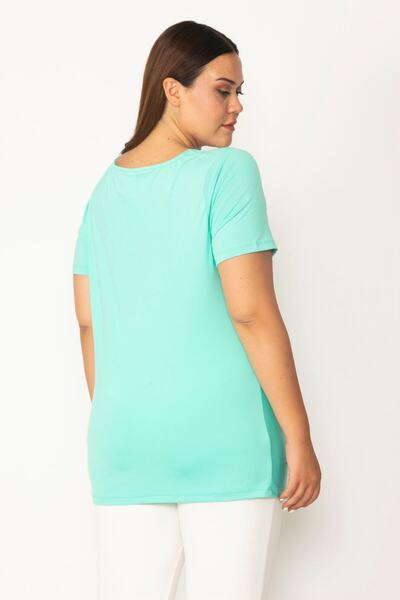 Şans Γυναικεία Μπλούζα Μεγάλου Μεγάλου Πράσινου Λεπτομερή 65n27984