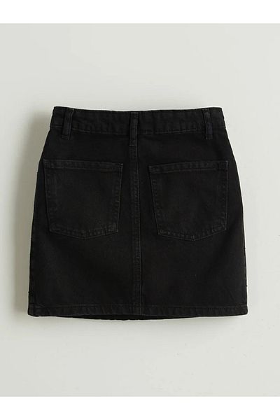 LC Waikiki Lcw kids black adjustable waist elastic stone girl jean skirt
