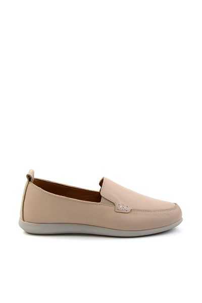 Bambi Beige Leather Women's Casual Shoes K 01331041703