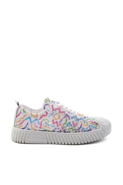 Bambi White Multicolor Leather Women's Sneaker K 01331175016