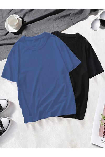 Mambo Unisex 2 Pack Basic Oversize Βαμβακερό Μπλουζάκι