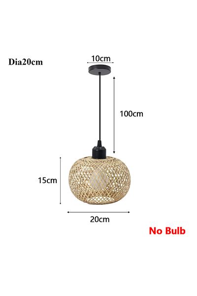 STDJHong Without Bulb Style W Bamboo Pendant Lamp Lustre Chandelier Hanging Lamp Handmade Rattan Pendant Ligh