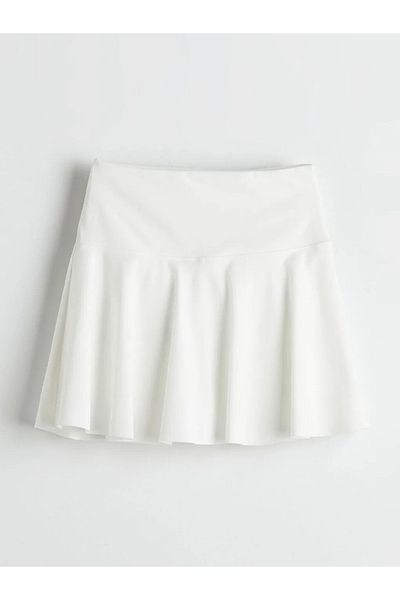 LC Waikiki XSIDE ACTIVE Fusta scurtă sport pliată cu talie elastică albă