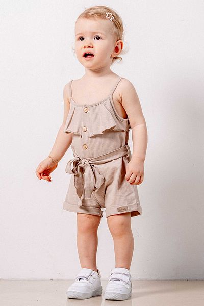 bombe Baby Kids Coffee Cotton Rope Strap Comfortable Jumpsuit Salopet Trend Fashion Bottom Top Suit Jumpsuit