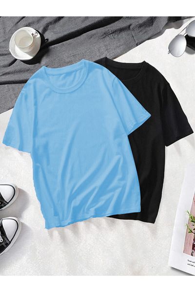Mambo Unisex 2 Pack Basic Oversize Βαμβακερό Μπλουζάκι