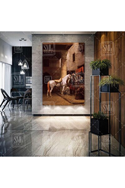 SML TABLO Jean Leon Gerome Beyaz Atlı Adam Osmanlı Askeri Oryantel Sanat Deko...