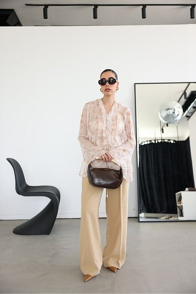 Özge Özgenç Pleated High Waist Trousers
