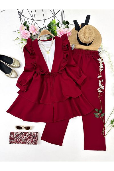 YEDİLALE NİLÜFER RUFFLED CLASSIC ΣΕΤ ΔΙΠΛΟ [εξαιρουμένου του εσωτερικού, του σάλιου]