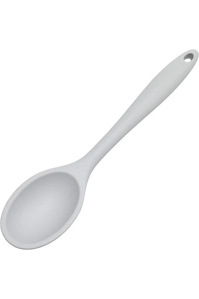 TARIK HOME White 27 cm Ultra Hard Tip High Heat Resistant Silicone Serving Spoon