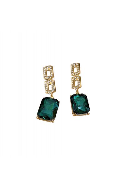 SIC MODA SIC MODA 5140 Earrings With Green Stone