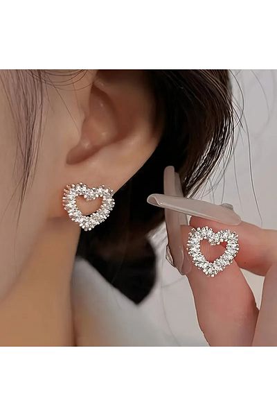 HDCreativeDesign 1 Pair Heart Shaped Irregular Stainless Steel Earrings