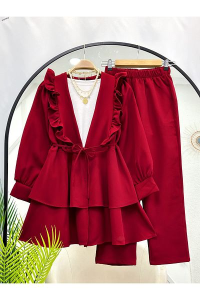 YEDİLALE NİLÜFER RUFFLED CLASSIC ΣΕΤ ΔΙΠΛΟ [εξαιρουμένου του εσωτερικού, του σάλιου]