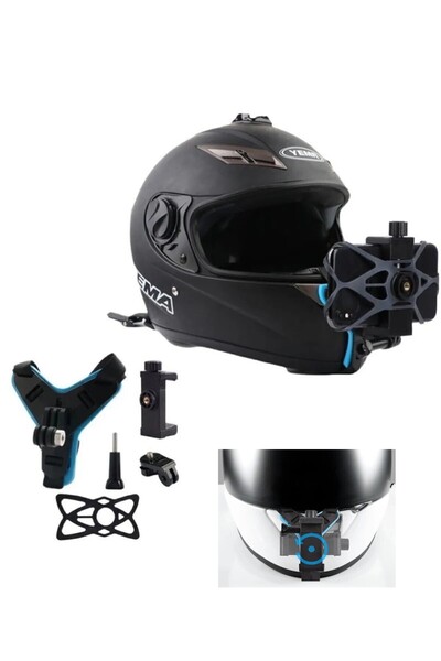 Roichil Kask Alt Çene Bağlantı Aparatı ve Kayışı Aksiyon Kamera ve Telefon Tu...