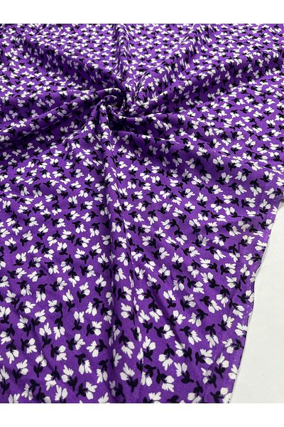 Kumaş sever Crispy Patterned Pure Cotton Viscose Fabric Flower Daisy Twig Bush Patterned Double Width 150cm