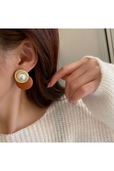 SIC MODA Round Earrings Retro Brown SIC MODA 5132A