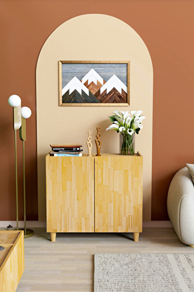 Zecir Masif Çam Ahşap 2 Raflı Konsol | Doğal Yağlı Yüzey | Modern Şık Tasarım...