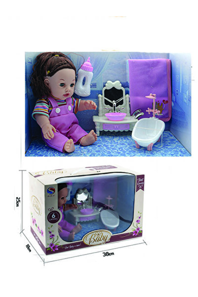 TİME دمية في صندوق شفاف مع ملحقات الاستحمام - موديل JJS-9829