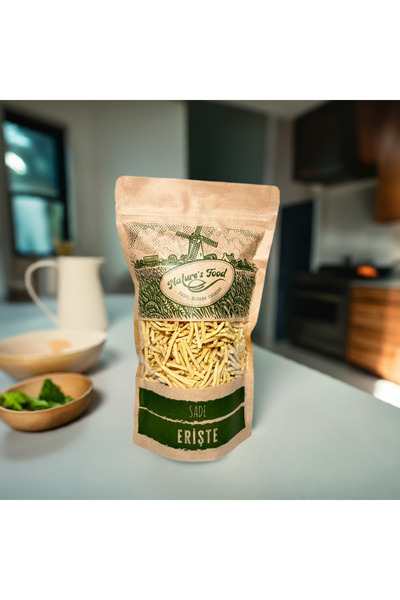 NATURES FOOD Sade Erişte 400gr Durum Buğday Irmiği, Yumurta, Süt, Tuz.