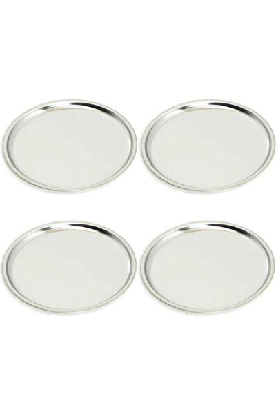 Atlas Mutfak Stainless Steel 4 Pieces 21 Cm Round Serving, Cake, Cookies, Tre...