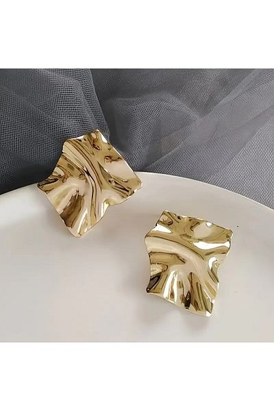 HDCreativeDesign 1 Pair Vintage-Inspired Textured Stainless Steel Earrings