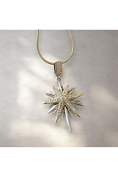 HER YAŞ GÜZEL Kutup Yıldızı Gold Zincirli Charm Çelik Kolye