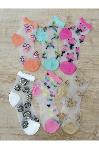 Slayt 6 Pairs of Tulle and Patterned