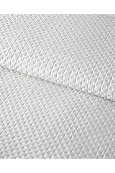LUXE Home Sisilla Satin Double Bedspread Set Ecru Lxshp 1055529