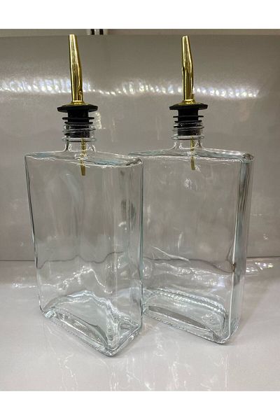 Babe home Oil Bottle Glass Double Gold Lid 500Ml*500Ml