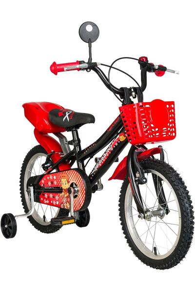 Serraro 16 Jant Çocuk Bisikleti Model Siyah-kırmızı Çamurluk Ve Sepetli Lüks